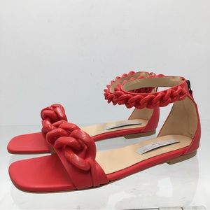 Stella MCartney Falabella Eco Alter Mat Red Vegan Leather Women’s Sandals 7 M